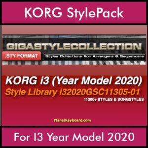 The GIGA Style Collection By PK GIGAPACK Vol. 1  - 11305 Styles - 11305 Styles for KORG I3 Year Model 2020 in STY format