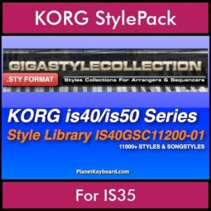 The GIGA Style Collection By PK GIGAPACK Vol. 1  - 11200 Styles - 11200 Styles for KORG IS35 in STY format