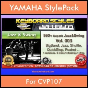 Jazz and Swing By PK Vol. 1  - 990 Jazz and Swing Styles - 990 Jazz and Swing Styles for YAMAHA CVP107 in STY format