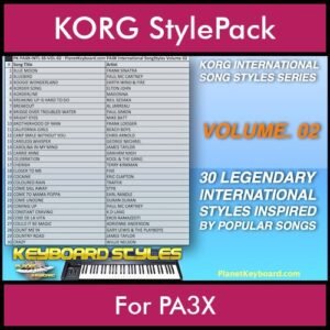 KORG International Song Styles By PK Vol. 2  - By PlanetKeyboard - 30 Song Styles for KORG PA3X in STY format