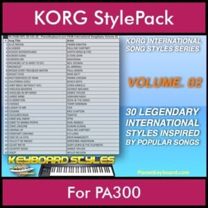 KORG International Song Styles By PK Vol. 2  - By PlanetKeyboard - 30 Song Styles for KORG PA300 in STY format