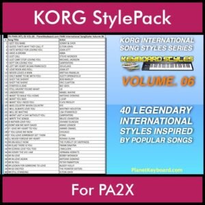 KORG International Song Styles By PK Vol. 6  - By PlanetKeyboard - 40 Song Styles for KORG PA2X in STY format