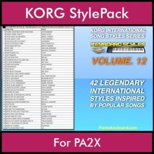 KORG International Song Styles By PK Vol. 12  - By PlanetKeyboard - 42 Song Styles for KORG PA2X in STY format