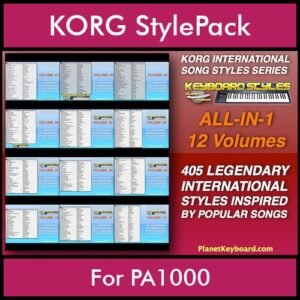 KORG International Song Styles By PK ALL IN ONE PACK Vol. 1  - FOR PA4X/PA1000/PA700 - 405 Song Styles for KORG PA1000 in STY format