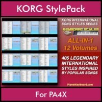 KORG International Song Styles By PK ALL IN ONE PACK Vol. 1 - FOR PA4X/PA1000/PA700 - 405 Song Styles for KORG PA4X in STY format