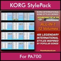 KORG International Song Styles By PK ALL IN ONE PACK Vol. 1 - FOR PA4X/PA1000/PA700 - 405 Song Styles for KORG PA700 in STY format