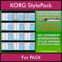 KORG International Song Styles By PK ALL IN ONE PACK Vol. 1 - FOR PA5X SERIES - 405 Song Styles for KORG PA5X in STG format