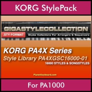 The GIGA Style Collection By PK GIGAPACK Vol. 1  - 16000 Styles - 16000 Styles for KORG PA1000 in STY format