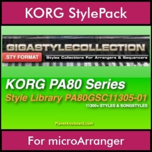 The GIGA Style Collection By PK GIGAPACK Vol. 1  - 11305 Styles - 11305 Styles for KORG microArranger in STY format