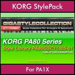 The GIGA Style Collection By PK GIGAPACK Vol. 1  - 11305 Styles - 11305 Styles for KORG PA1X in STY format