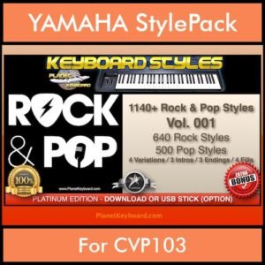 Pop Rock By PK Vol. 1  - 1140 Rock and Pop Styles - 1140 Rock and Pop Styles for YAMAHA CVP103 in STY format