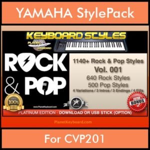 Pop Rock By PK Vol. 1  - 1140 Rock and Pop Styles - 1140 Rock and Pop Styles for YAMAHA CVP201 in STY format