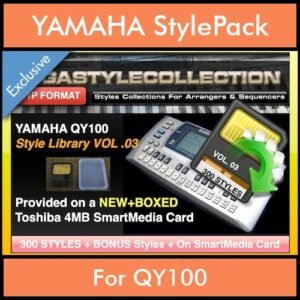 QY100 Style Pack By PK Vol. 3  - 300 Styles Vol. 03 - 300 Styles for YAMAHA QY100 in Q1P format