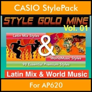 StyleGoldMine By PK Vol. 1  - Latin Mix and WorldMusic - 98 Styles for CASIO AP620 in AC7 format