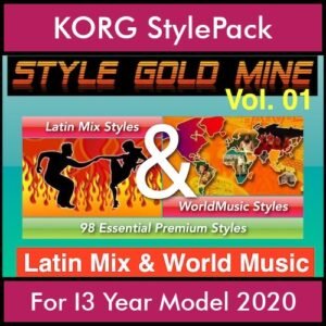 StyleGoldMine By PK Vol. 1  - Latin Mix and WorldMusic - 98 Styles for KORG I3 Year Model 2020 in STY format