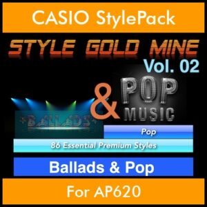 StyleGoldMine By PK Vol. 2  - Ballads and Pop - 86 Styles for CASIO AP620 in AC7 format