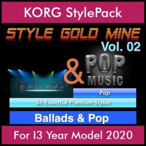 StyleGoldMine By PK Vol. 2  - Ballads and Pop - 86 Styles for KORG I3 Year Model 2020 in STY format