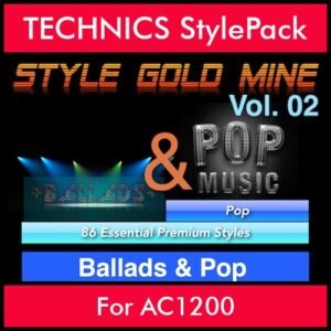 StyleGoldMine By PK Vol. 2  - Ballads and Pop - 86 Styles for TECHNICS AC1200 in CMP format