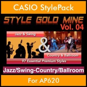 StyleGoldMine By PK Vol. 4  - Swing Jazz and Country Ballroom - 97 Styles for CASIO AP620 in AC7 format