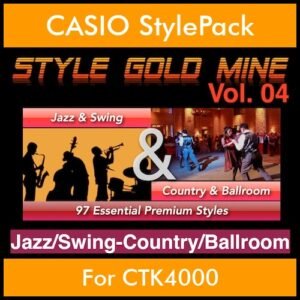 StyleGoldMine By PK Vol. 4  - Swing Jazz and Country Ballroom - 97 Styles for CASIO CTK4000 in AC7 format