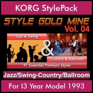 StyleGoldMine By PK Vol. 4  - Swing Jazz and Country Ballroom - 97 Styles for KORG I3 Year Model 1993 in STY format