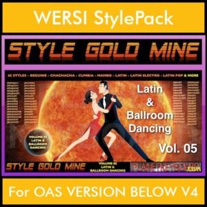 StyleGoldMine By PK Vol. 5  - Latin Ballroom Dancing - 65 Styles for WERSI OAS VERSION BELOW V4 in STO format