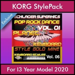 StyleGoldMine By PK Vol. 6  - Dance Pop Rock 1 - 60 Styles / Song Styles for KORG I3 Year Model 2020 in STY format