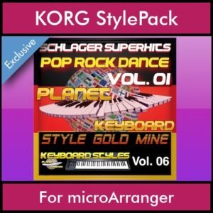 StyleGoldMine By PK Vol. 6  - Dance Pop Rock 1 - 60 Styles / Song Styles for KORG microArranger in STY format