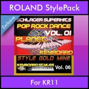 StyleGoldMine By PK Vol. 6  - Dance Pop Rock 1 - 60 Styles / Song Styles for ROLAND KR11 in STL format