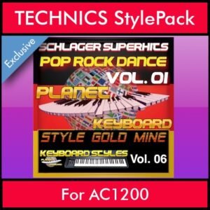 StyleGoldMine By PK Vol. 6  - Dance Pop Rock 1 - 60 Styles / Song Styles for TECHNICS AC1200 in CMP format