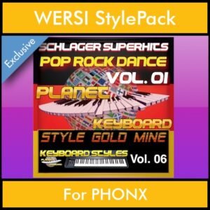 StyleGoldMine By PK Vol. 6  - Dance Pop Rock 1 - 60 Styles / Song Styles for WERSI PHONX in STY format