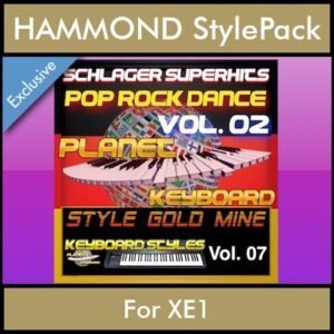 StyleGoldMine By PK Vol. 7  - Dance Pop Rock 2 - 60 Styles / Song Styles for HAMMOND XE1 in PAT format