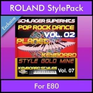 StyleGoldMine By PK Vol. 7  - Dance Pop Rock 2 - 60 Styles / Song Styles for ROLAND E80 in STL format