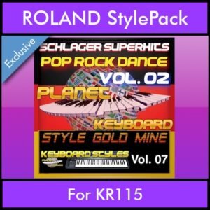 StyleGoldMine By PK Vol. 7  - Dance Pop Rock 2 - 60 Styles / Song Styles for ROLAND KR115 in STL format