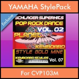 StyleGoldMine By PK Vol. 7  - Dance Pop Rock 2 - 60 Styles / Song Styles for YAMAHA CVP103M in STY format