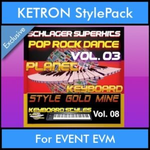 StyleGoldMine By PK Vol. 8  - Dance Pop Rock 3 - 60 Styles / Song Styles for KETRON EVENT EVM in KST format