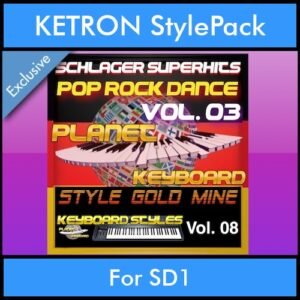 StyleGoldMine By PK Vol. 8  - Dance Pop Rock 3 - 60 Styles / Song Styles for KETRON SD1 in PAT format