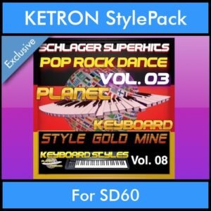 StyleGoldMine By PK Vol. 8  - Dance Pop Rock 3 - 60 Styles / Song Styles for KETRON SD60 in KST format