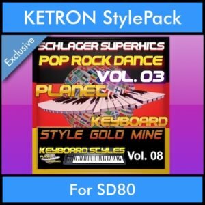 StyleGoldMine By PK Vol. 8  - Dance Pop Rock 3 - 60 Styles / Song Styles for KETRON SD80 in KST format