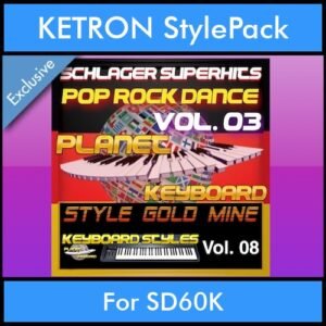 StyleGoldMine By PK Vol. 8  - Dance Pop Rock 3 - 60 Styles / Song Styles for KETRON SD60K in KST format