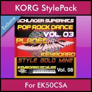 StyleGoldMine By PK Vol. 8  - Dance Pop Rock 3 - 60 Styles / Song Styles for KORG EK50CSA in STY format