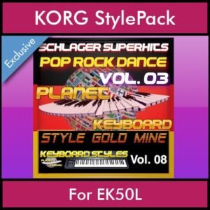 StyleGoldMine By PK Vol. 8  - Dance Pop Rock 3 - 60 Styles / Song Styles for KORG EK50L in STY format