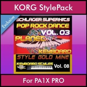 StyleGoldMine By PK Vol. 8  - Dance Pop Rock 3 - 60 Styles / Song Styles for KORG PA1X PRO in STY format