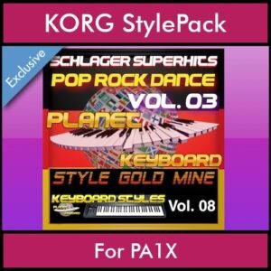 StyleGoldMine By PK Vol. 8  - Dance Pop Rock 3 - 60 Styles / Song Styles for KORG PA1X in STY format