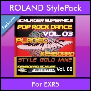 StyleGoldMine By PK Vol. 8  - Dance Pop Rock 3 - 60 Styles / Song Styles for ROLAND EXR5 in STL format