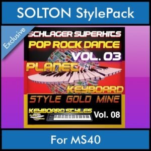 StyleGoldMine By PK Vol. 8  - Dance Pop Rock 3 - 60 Styles / Song Styles for SOLTON MS40 in PAT format