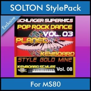 StyleGoldMine By PK Vol. 8  - Dance Pop Rock 3 - 60 Styles / Song Styles for SOLTON MS80 in PAT format