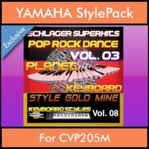 StyleGoldMine By PK Vol. 8  - Dance Pop Rock 3 - 60 Styles / Song Styles for YAMAHA CVP205M in STY format