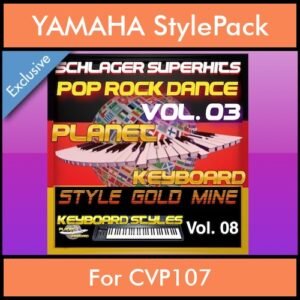 StyleGoldMine By PK Vol. 8  - Dance Pop Rock 3 - 60 Styles / Song Styles for YAMAHA CVP107 in STY format