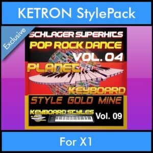 StyleGoldMine By PK Vol. 9  - Dance Pop Rock 4 - 60 Styles / Song Styles for KETRON X1 in PAT format